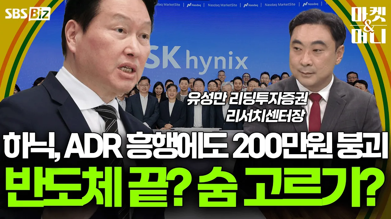 [셀럽의 한 수] 하닉, ADR 흥행에도 200만원 붕괴 반도체 끝? 숨 고르기... - 뉴스 썸네일 이미지